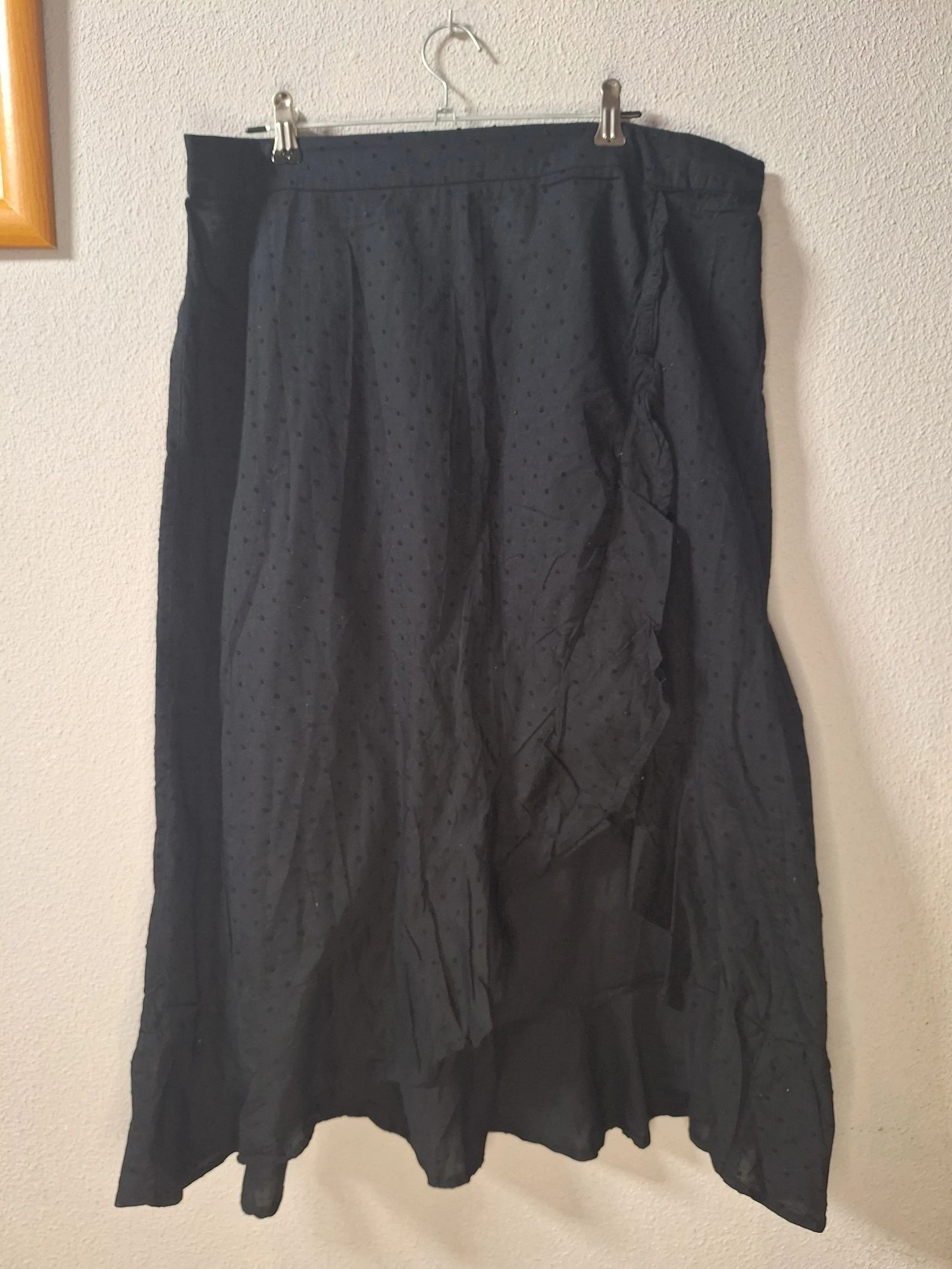 Falda WE negra efecto cruzado 100% algodón T.XL
